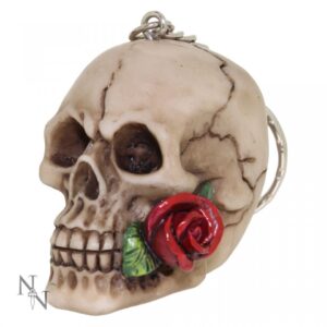 Skulls & Red Roses Keyring