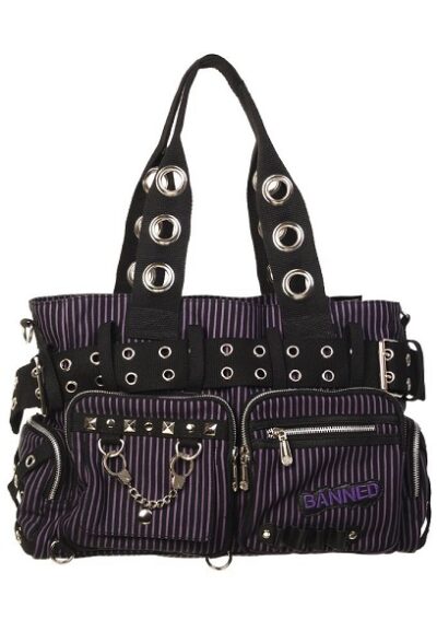 Banned Purple Striped Handbag