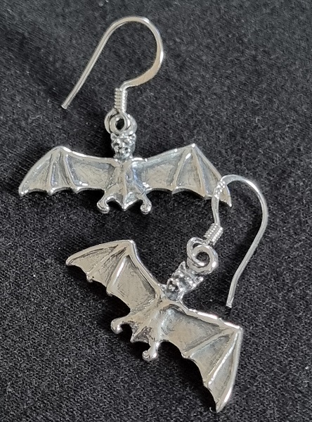 Bat Sterling Silver Earrings