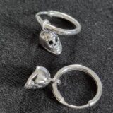 Skull Sterling Silver Hoop Earrings