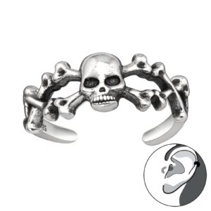 Skull & Crossbone – 925 Sterling Silver Ear Cuff
