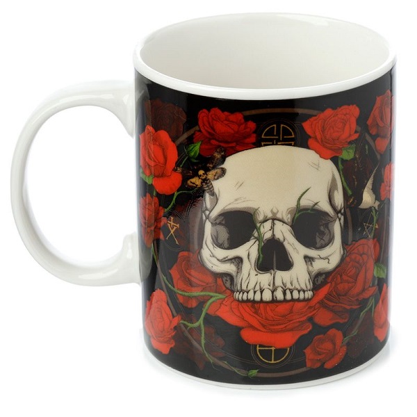 Skulls & Roses Red Rose Mug