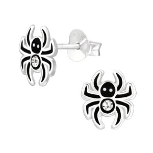 Spider – 925 Sterling Silver Colourful Ear Studs