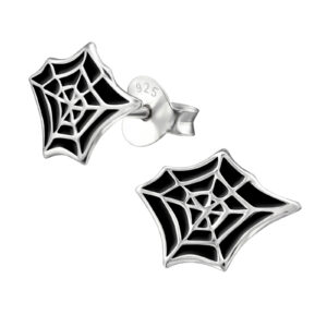 Spider Web – 925 Sterling Silver Colourful Ear Studs