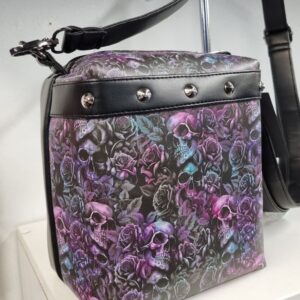 Skulls & Roses Purple Handmade Handbag