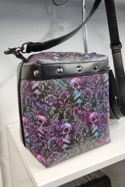 Purple Skull Box Handbag Handmade
