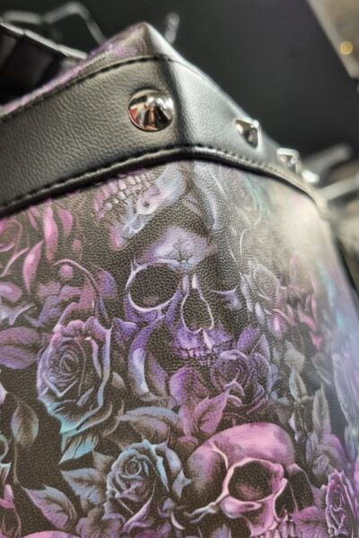 Purple Skull Box Handbag Handmade