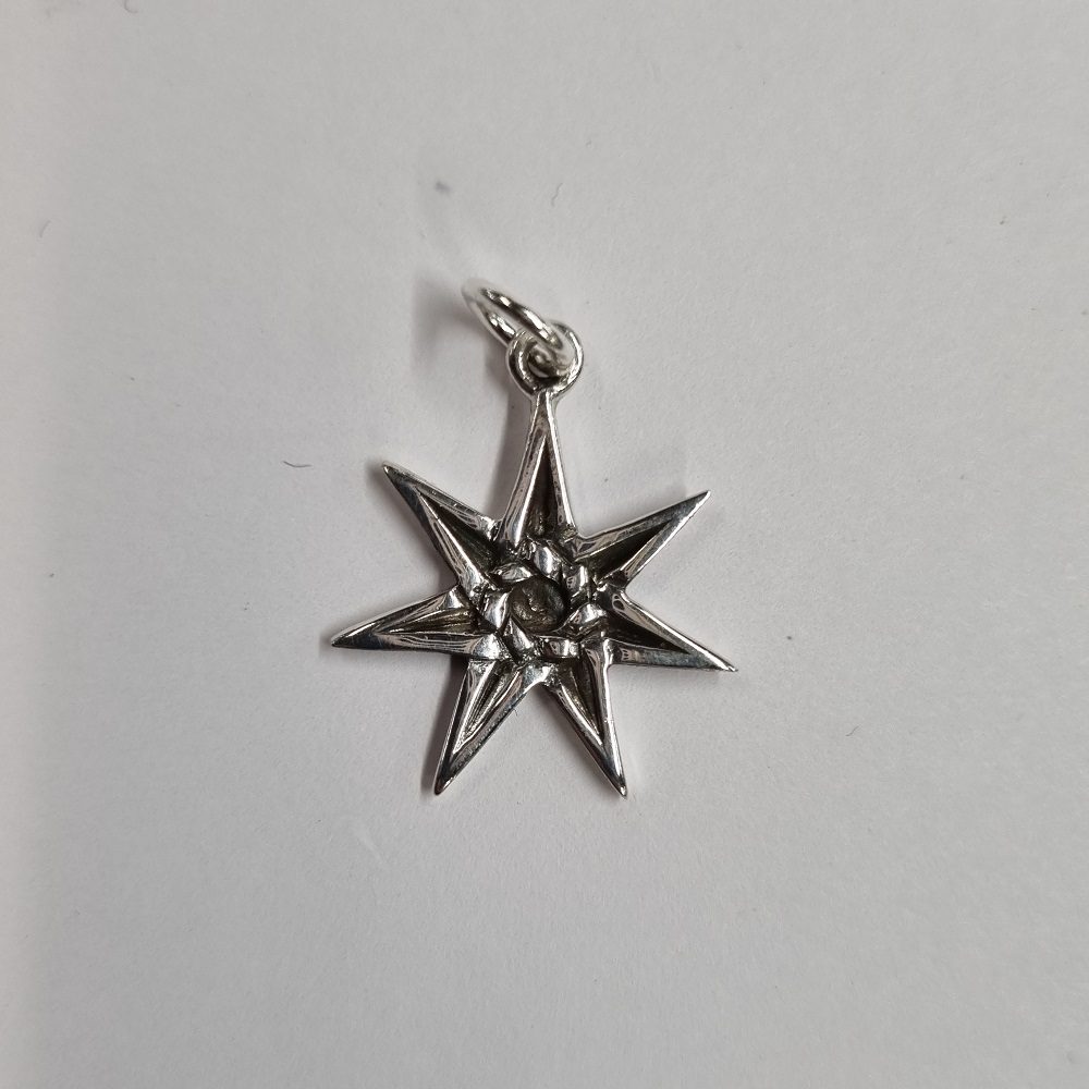 Faerie or Elven Star Pentacle Pendant Sterling Silver