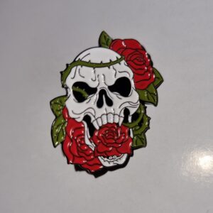 Skull & Roses Pin Badge