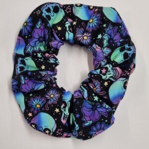 Multi Coloured Skull Scrunchie Handmade