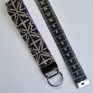 Bat Squares & Gun Metal Keyfob Handmade