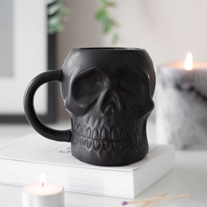 Matte Black Skull Mug - Image 4
