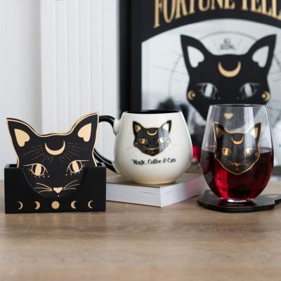 Mystic Mog Cat Face Coaster Set - Image 4
