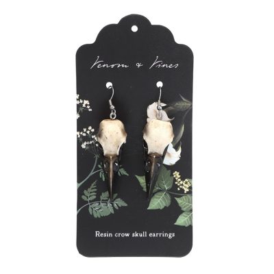 Resin Crow Skull Earrings - Image 2
