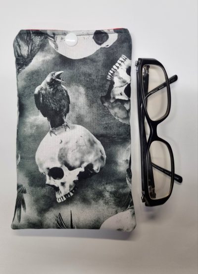 Handmade Raven & Skulls Glasses Case