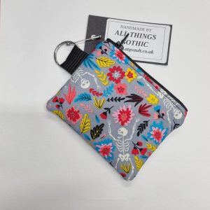 Handmade Floral Skeleton Coin Purse