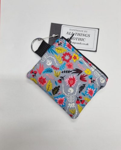 Handmade Floral Skeleton Coin Purse