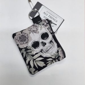 Handmade Floral Skull Coin Purse