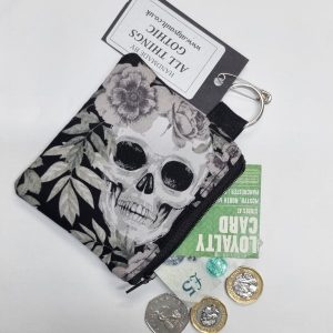 Handmade Floral Skull Coin Purse
