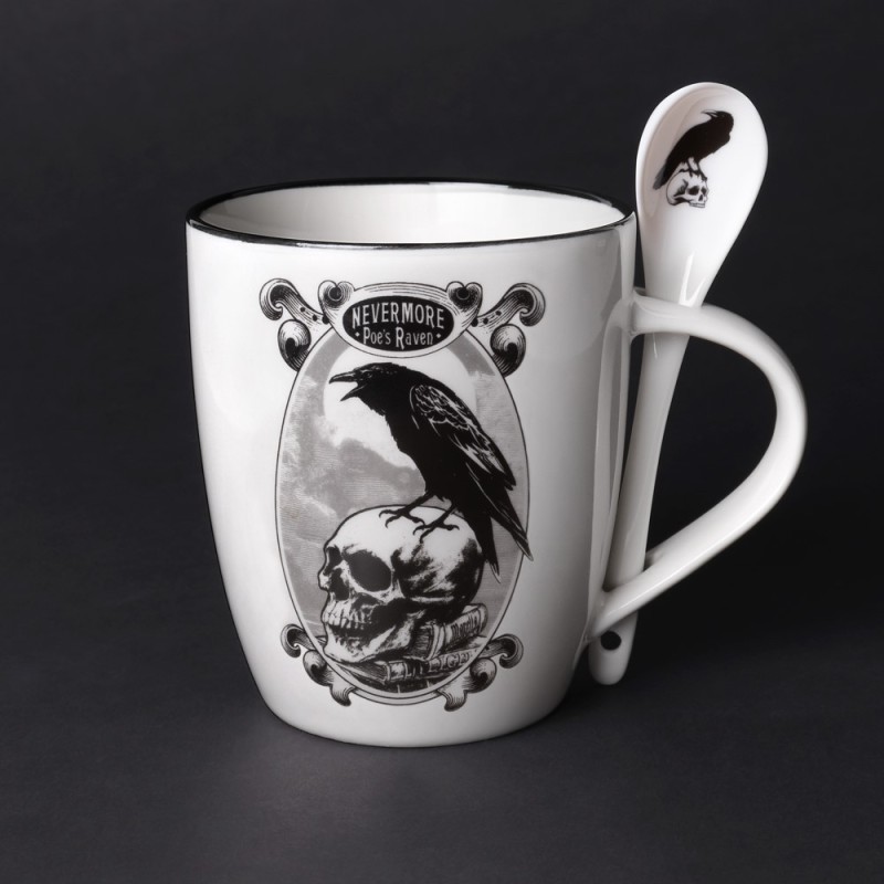 Poe's Raven Mug & Spoon Set Alchemy England