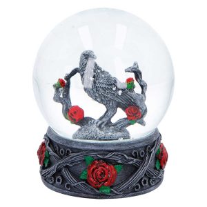 Twilight Bloom Raven Snow Globe 12.5cm